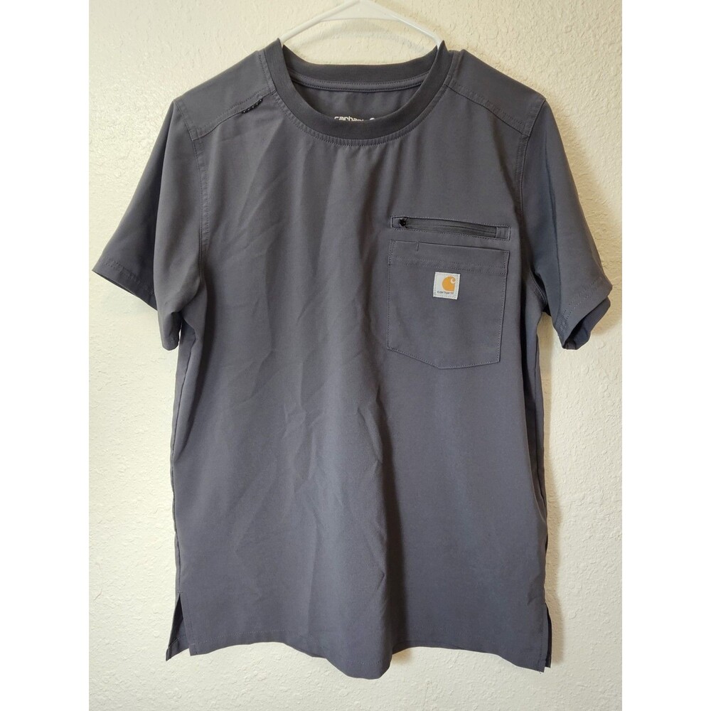 Carhartt Force Cross-Flex Modern Fit Men Small Gray Scrub Top C16510